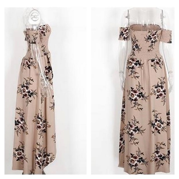 Floral Boho Off Shoulder Asymmetrical Dress - Picture 8 of 8